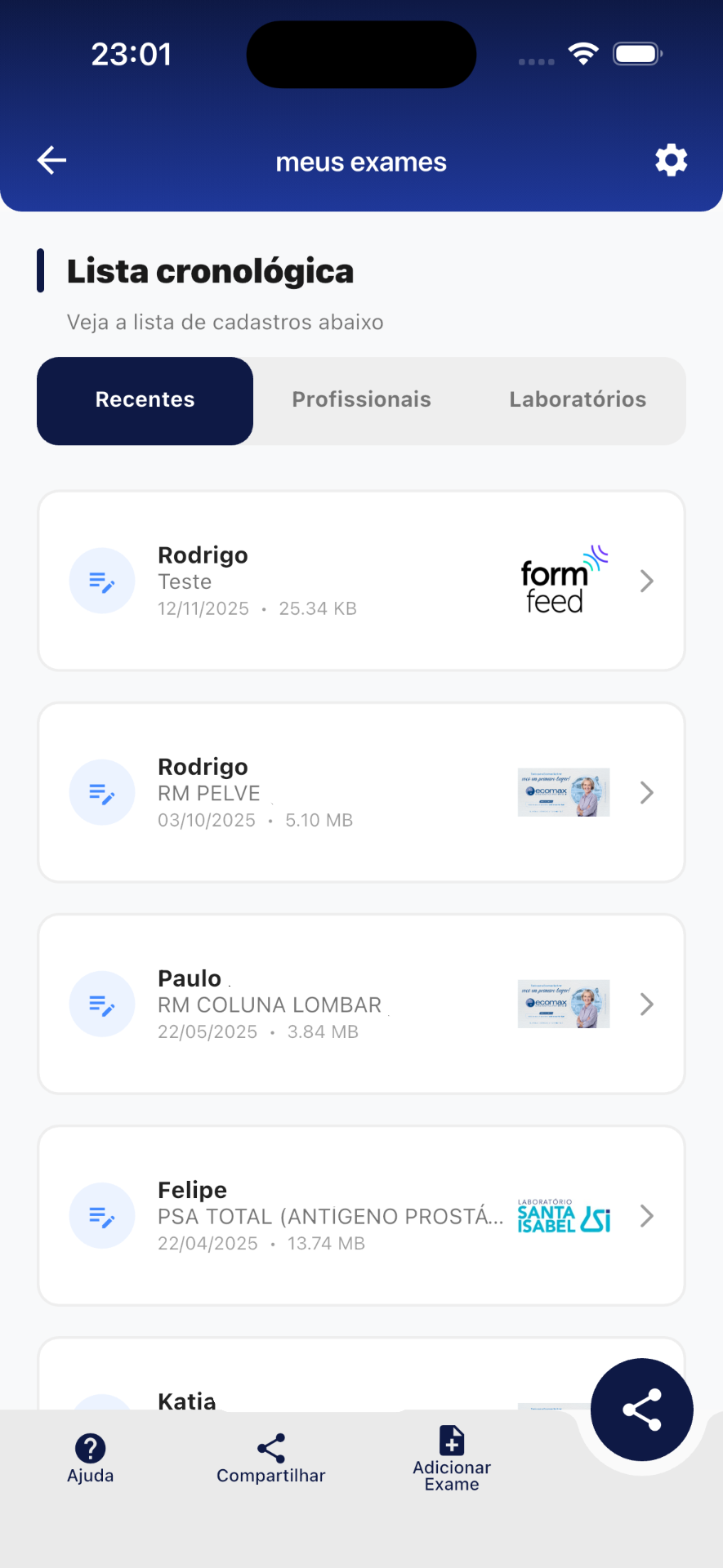 FormFeed - Meus Exames